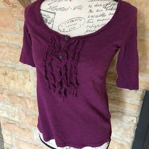 Old Navy Purple Top with Ruffle Detail